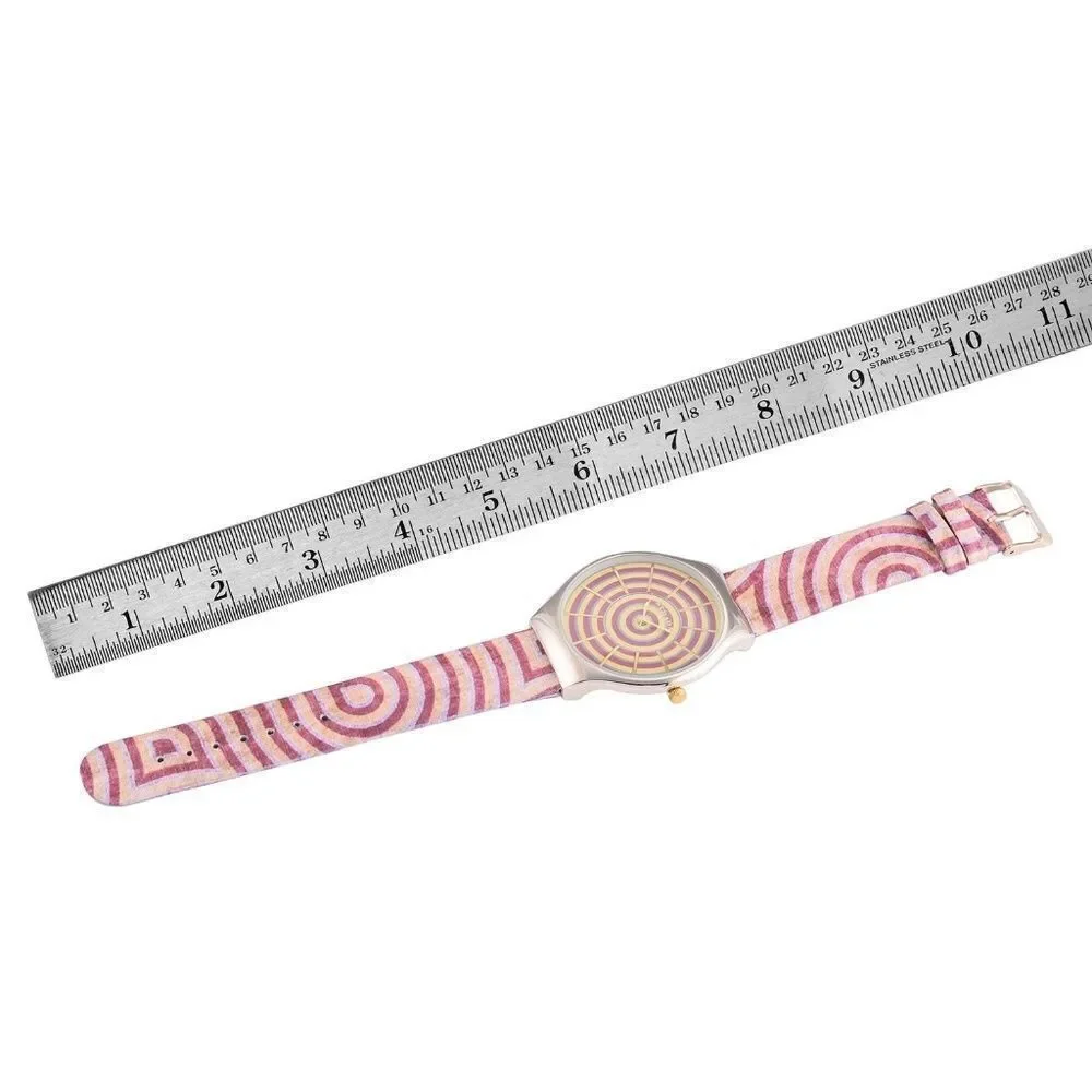 STRADA Watch Faux Leather Pink Band